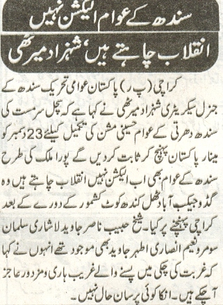 Pakistan Awami Tehreek Print Media CoverageDaily Intekhab Page-3